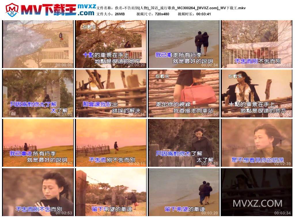 佚名-不告而別(人物)_国语_流行歌曲_MC300264
